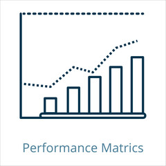 performance matric icon vector illustration, simple line element performance matric with editable stroke, performance matric simple icon, performance matric icon line style vector image