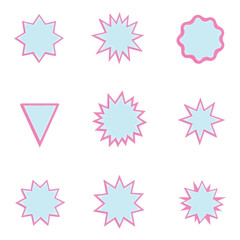 Vibrant Graphic Elements: Dynamic Blue and Pink Decorative Shapes for Creative Projects, Marketing Materials, and Eye-Catching Promotions