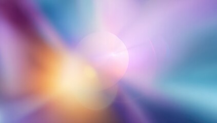Abstract blurred image with vibrant pastel colors and a central light effect