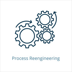 process reengineering icon vector illustration, simple line element process reengineering with editable stroke, process reengineering simple icon, process reengineering icon line style vector image