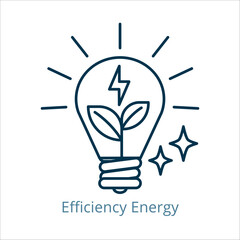 Efficiency energy icon vector illustration, simple line element Efficiency energy with editable stroke, Efficiency energy simple icon, Efficiency energy icon line style vector image
