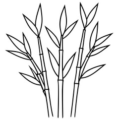Obraz premium Bamboo Line Art Vector