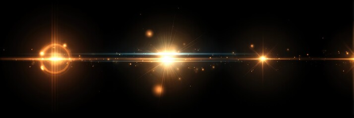 Abstract light flares on black background