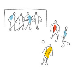 Soccer game minimalist vector illustration