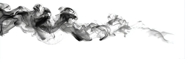 Abstract smoke patterns against a white background