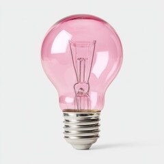 Pink, round lightbulb, clear filament