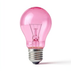 Pink lightbulb against white background (1)
