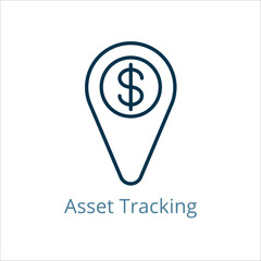 Asset Tracking icon vector illustration, simple line element Asset Tracking with editable stroke, Asset Tracking simple icon, Asset Tracking icon line style vector image