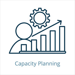 Capacity Planning icon vector illustration, simple line element Capacity Planning with editable stroke, Capacity Planning simple icon, Capacity Planning icon line style vector image
