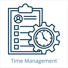 Time Management icon vector illustration, simple line element Time Management with editable stroke, Time Management simple icon, Time Management icon line style vector image