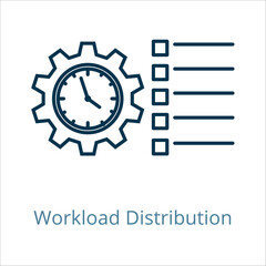 Workload Distribution icon vector illustration, simple line element Workload Distribution with editable stroke, Workload Distribution simple icon, Workload Distribution icon line style vector image