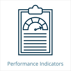 Performance Indicator icon vector illustration, simple line element Performance Indicator with editable stroke, Performance Indicator simple icon, Performance Indicator icon line style vector image