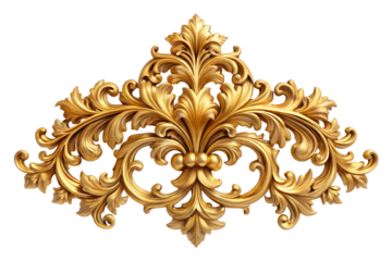 Ornate Golden Scrollwork: Intricate and luxurious, this detailed shot unveils a meticulously crafted golden scrollwork design. Showcasing the timeless elegance of decorative artistry.
