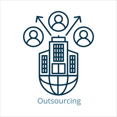 outsourcing, employee, icon, line, vector, editable, business, symbol, emblem, logo, element, design, concept, creative, outline, thin, illustration, mark, marketing, material