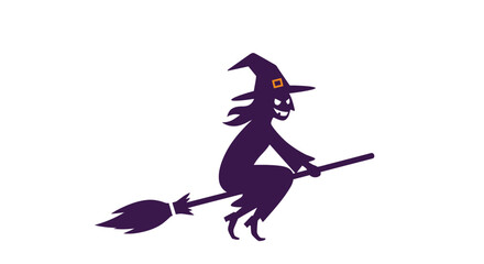halloween witch with broom