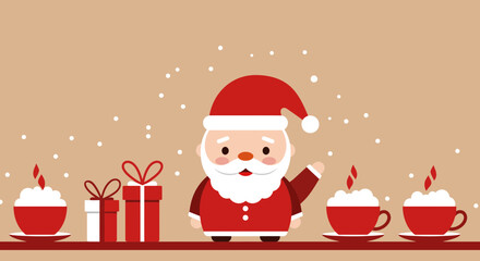 santa claus with christmas tree