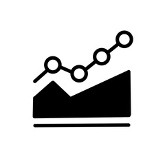 Line Graph with Data Points Icon / 折れ線グラフのアイコン（データ分析・統計のシンボル）
