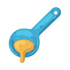 Illustration of Cough Syrup Dripping From A Spoon