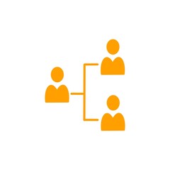 Organizational chart people connection icon / 人と人をつなぐ組織図・ネットワークアイコン	