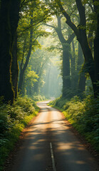 Fototapeta premium Countryside Road Through Forest