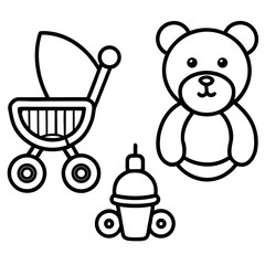 Baby & Toys Line Art Bundle