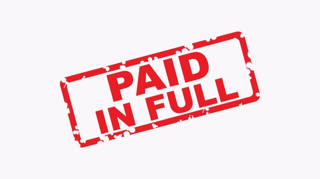 Displays a red paid in full stamp suitable for financial and accounting concepts in various design projects.