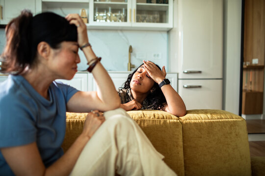 Emotional conversation between two women