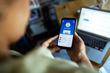 Mobile banking app interface