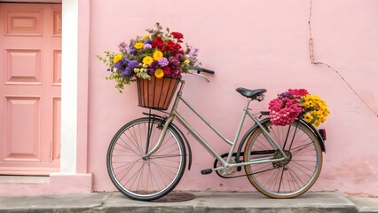 bicycle and flowers in the street