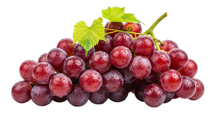 Fototapeta premium Bunch of Ripe Red Grapes with Water Droplets fruit