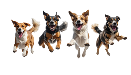  Playful Dog Jumping in Mid-Air, Transparent PNG