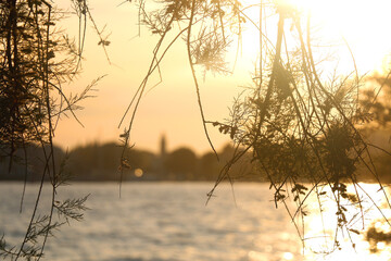 Obraz premium Beautiful sunset in Stobrec, small coastal town near Split, Croatia.