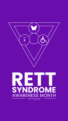 Rett Syndrome Awareness Month Poster Banner and Background Abstract Design Template with Ribbon and Medical Illustration for mobile responsive