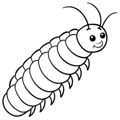 Caterpillar line art vector