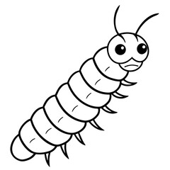 Caterpillar line art vector