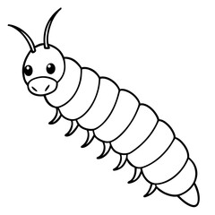 Caterpillar line art vector