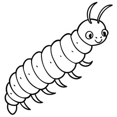 Caterpillar line art vector