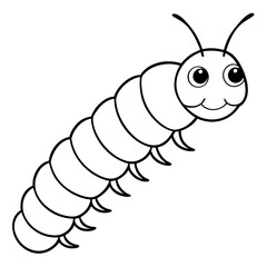 Caterpillar line art vector
