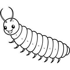 Caterpillar line art vector