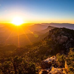 Mountain sunset panorama (5)