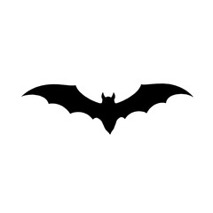 scary black flying bat silhouette vector graphic