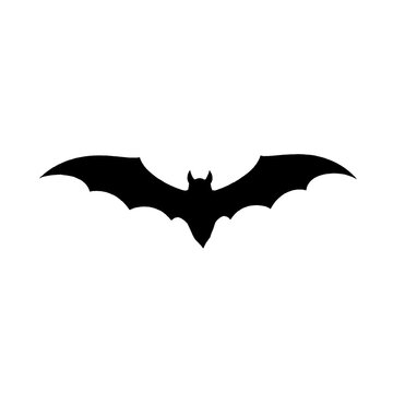 scary black flying bat silhouette vector graphic