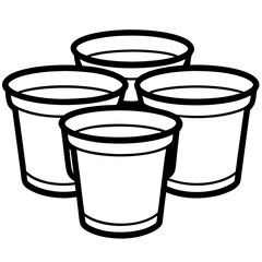 Cups line art vector