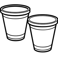 Cups line art vector