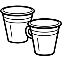 Cups line art vector