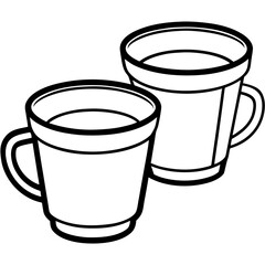 Cups line art vector
