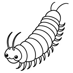 Millipede line art vector