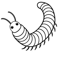 Millipede line art vector