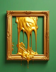 Gold paint spills from a gilded frame