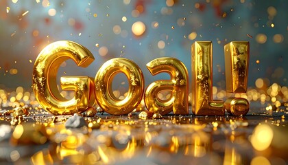 Golden 3D word "Goal!